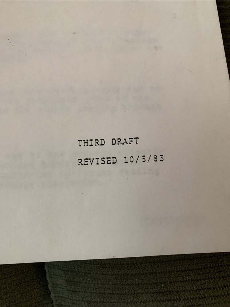 Ghostbusters Movie Screenplay 1983 3rd Revised Script Dan Aykroyd & Harold Ramis