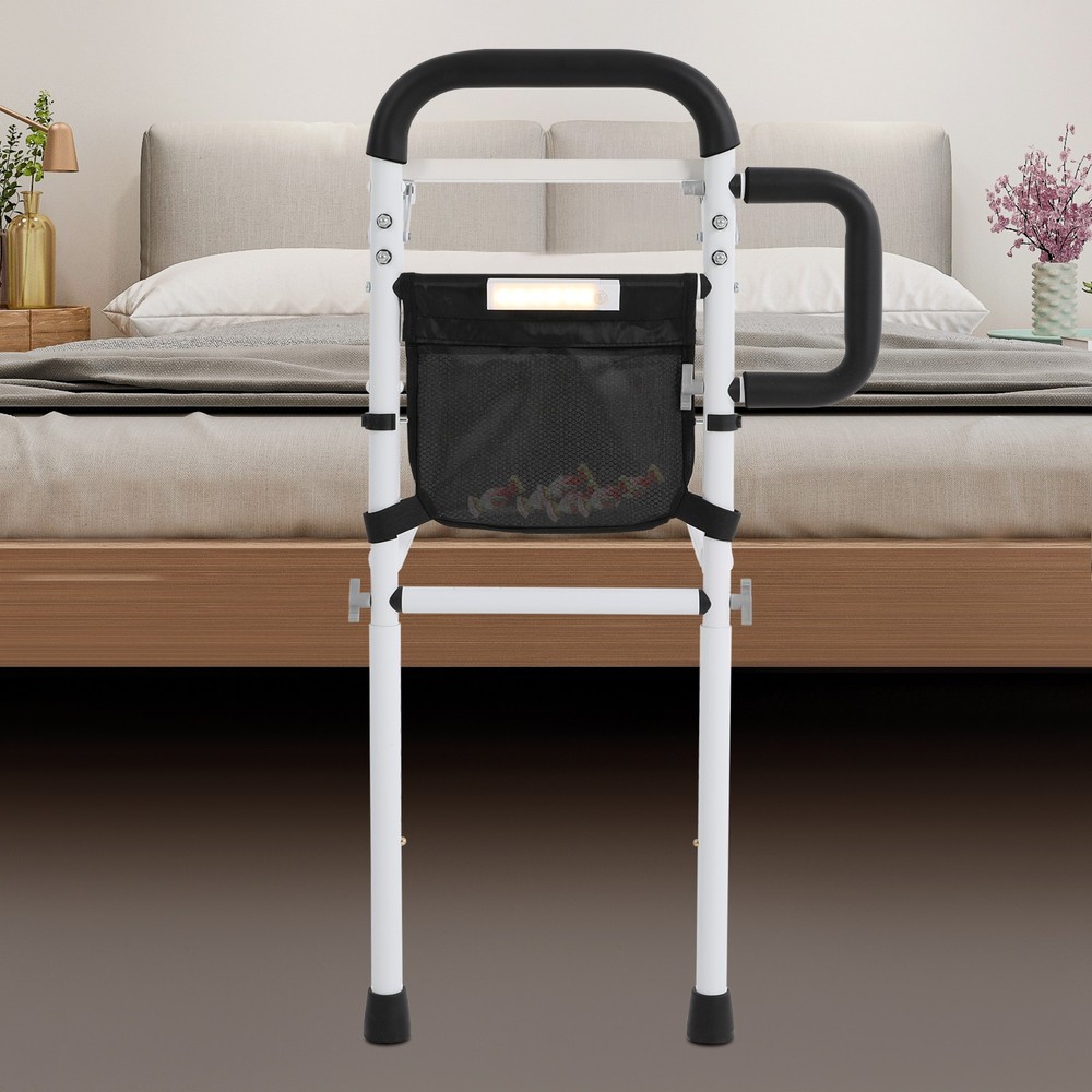 Height Adjustable Bed Rail for Seniors, Sturdy Support & Storage Solutions
