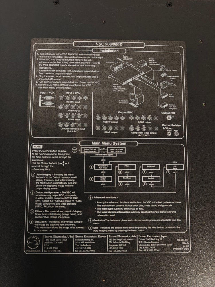 Extron VSC900D Computer to Video Scan Converter