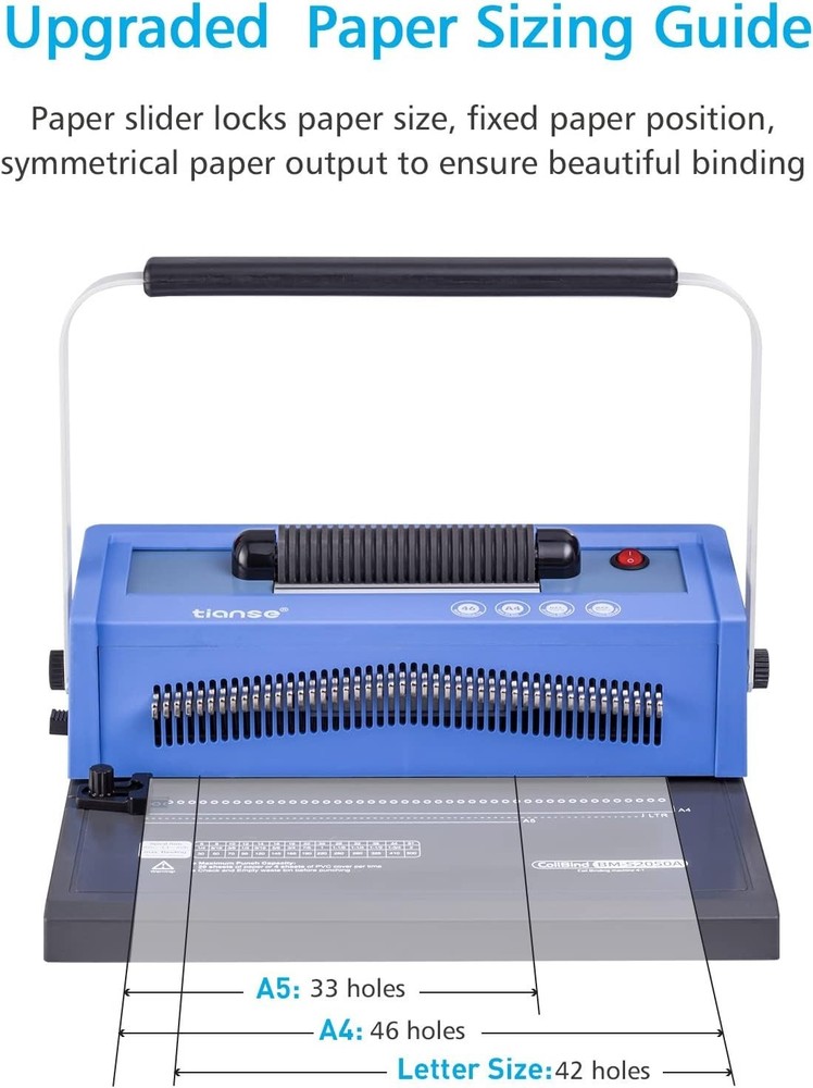 Professional Spiral Coil Binding Machine with Adjustable Margin & 100 Coils