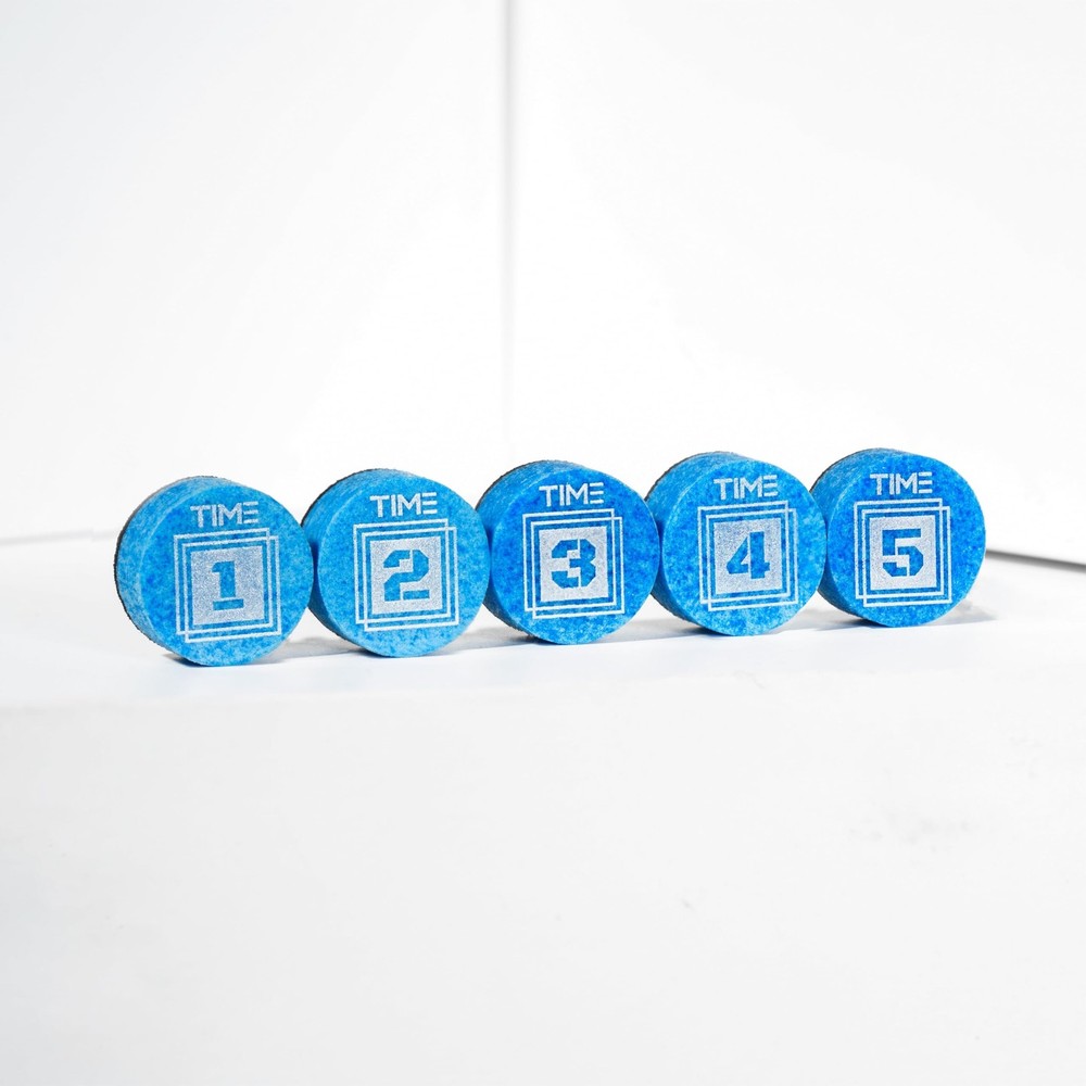 TIME Billiard Pool Cue Tip - 14mm/ Blue/Hardness: TIME 2 Soft/Pack 1