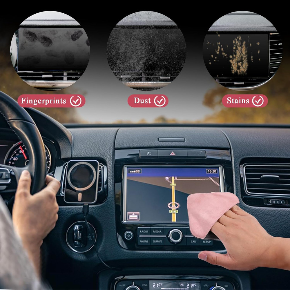 Pink Car Screen Cleaner Microfiber Auto Screen Cleaning Pad, Auto Touchscreen Cl