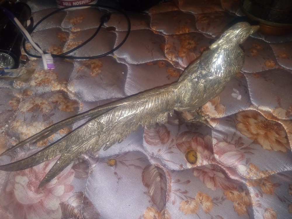 Silver Plated Pheasant Menu Holder Italy