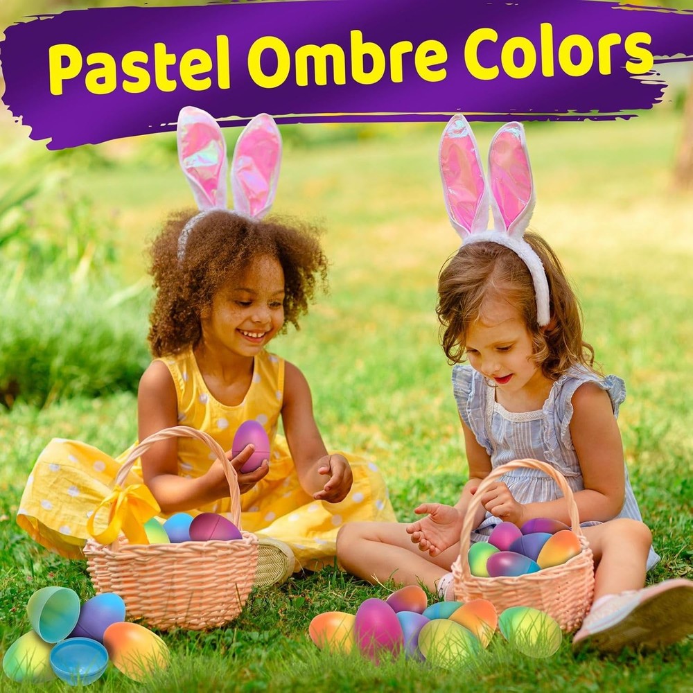 stargo 8 Pack - Plastic Easter Eggs Empty 3.2” Large Plastic Eggs Fillable for