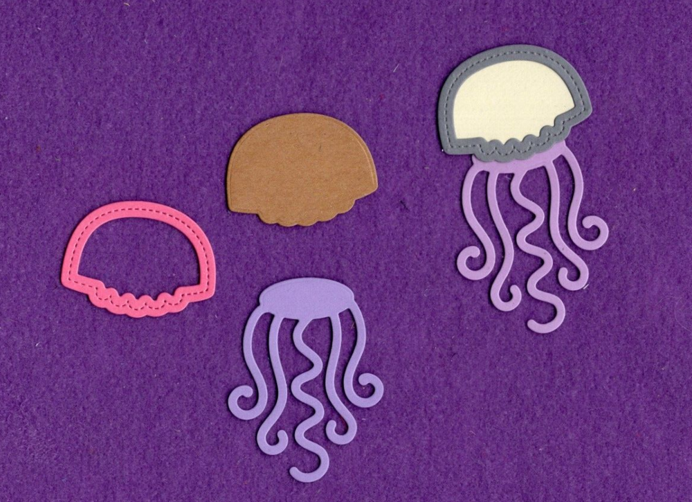 JELLYFISH die cuts scrapbook cards