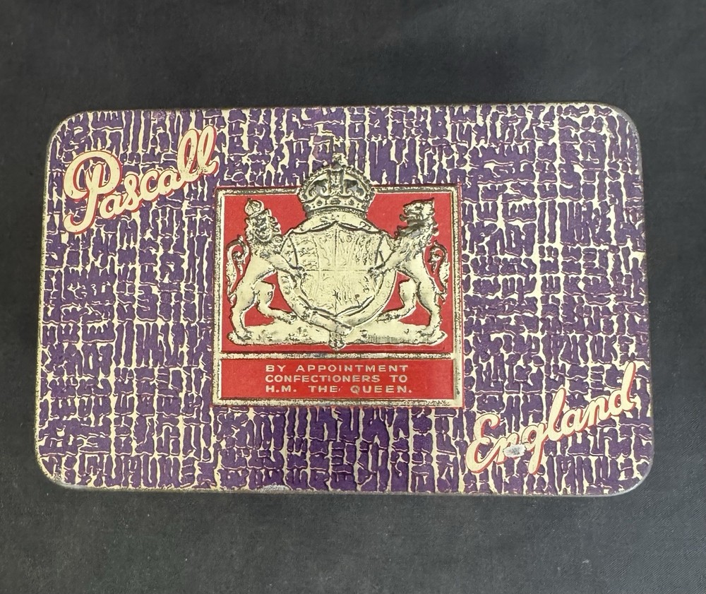 Vintage PASCALL Cookie/ Candy/ Biscuits Tin 6” X 4”