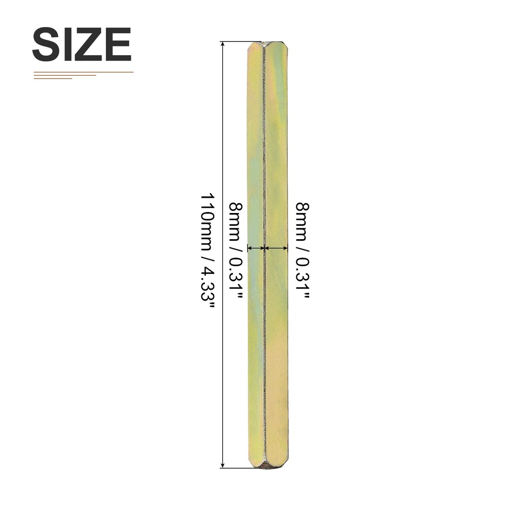 2Pack 110mmx8mm Door Knob Spindle for Most Mortise Type Door Knobs