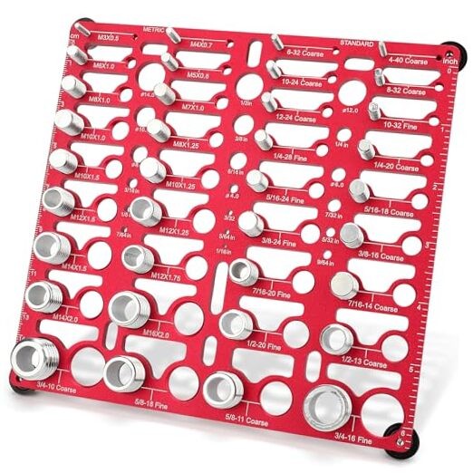 55 Thread Checker, Nut and Bolt Thread Checker Standard and 52 Gauge Red