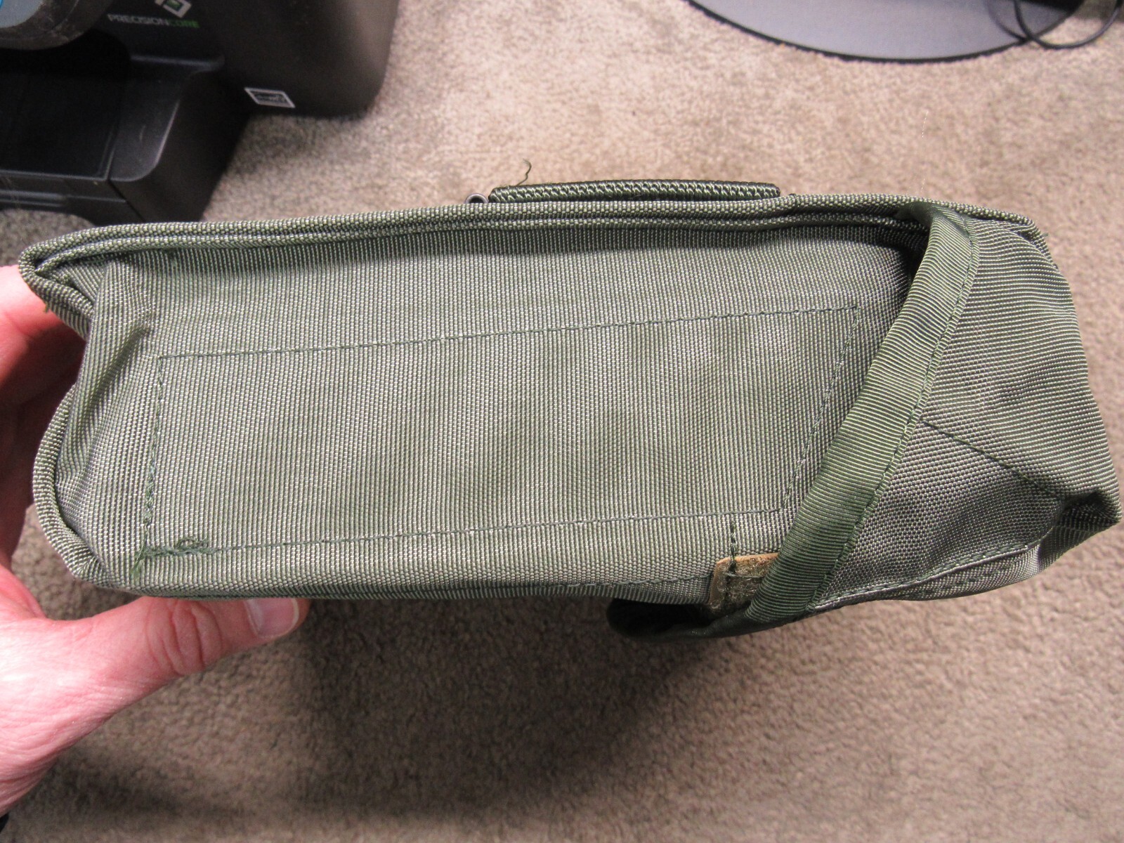 US Gunner Pouch Case w/ Alice Clips Old School OD Nylon 200 rd New Old Stock