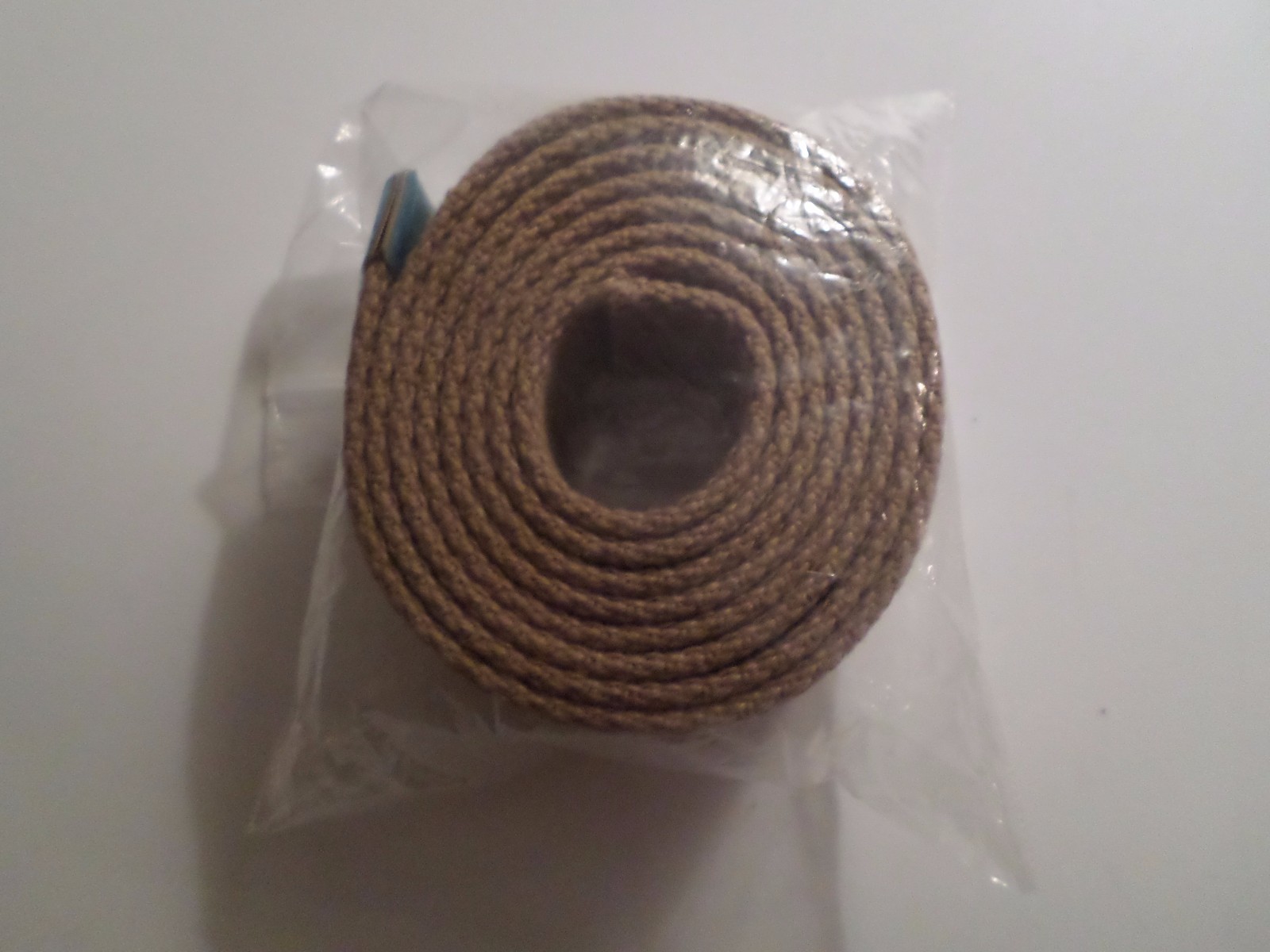 U.S MILITARY KHAKI WEB BELT WITH SOLID BRASS BUCKLE U.S.A MADE 54" HEAVY WEB