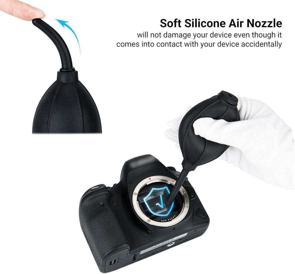Soft Tip Silicone Super Air Blower Blaster Pump Dust Cleaner Include Micro Fi...