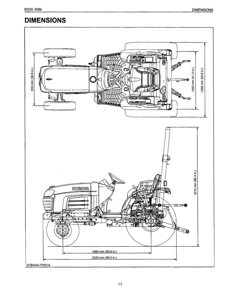 KUBOTA B3200 TRACTOR WORKSHOP MANUAL TRACTOR OPERATORS GUIDE - DOUBLE LOOP BOUND