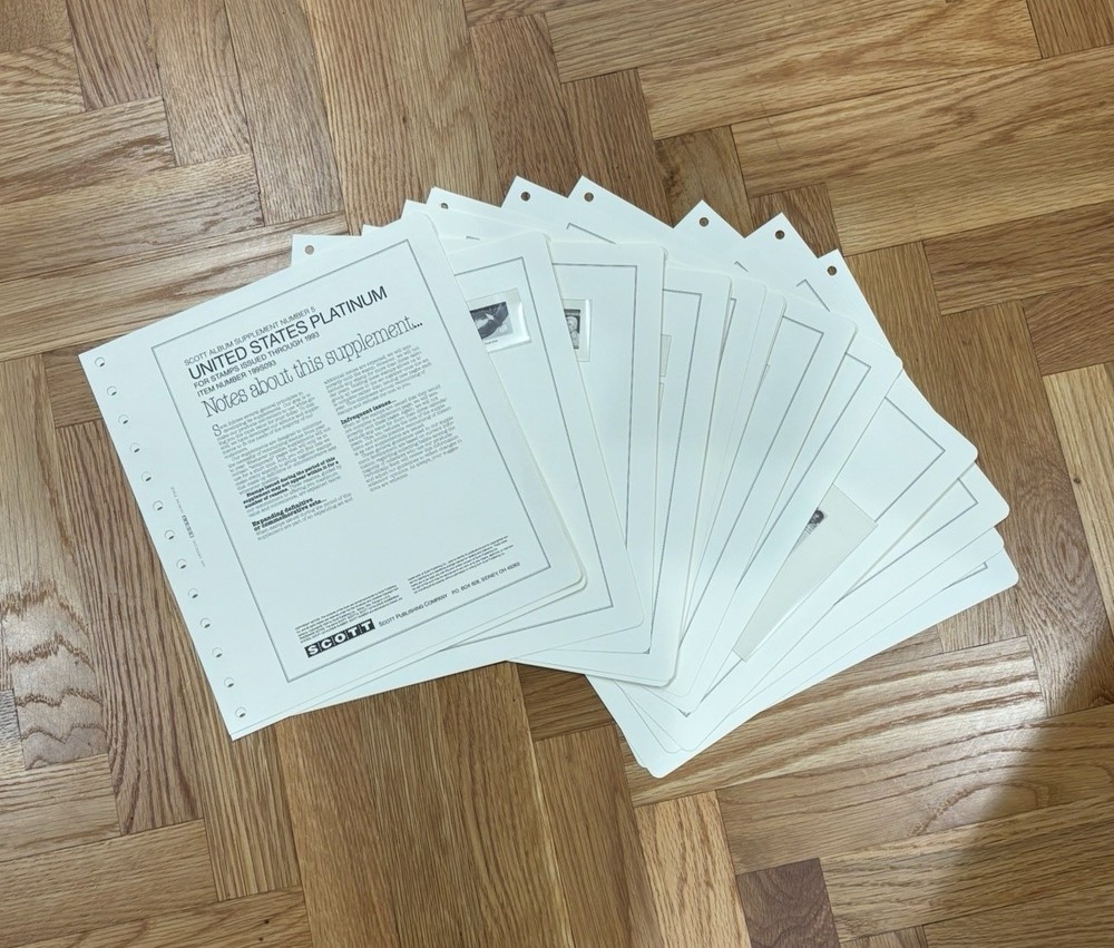 Scott Platinum Hingeless 1993 Complete Annual Supplement