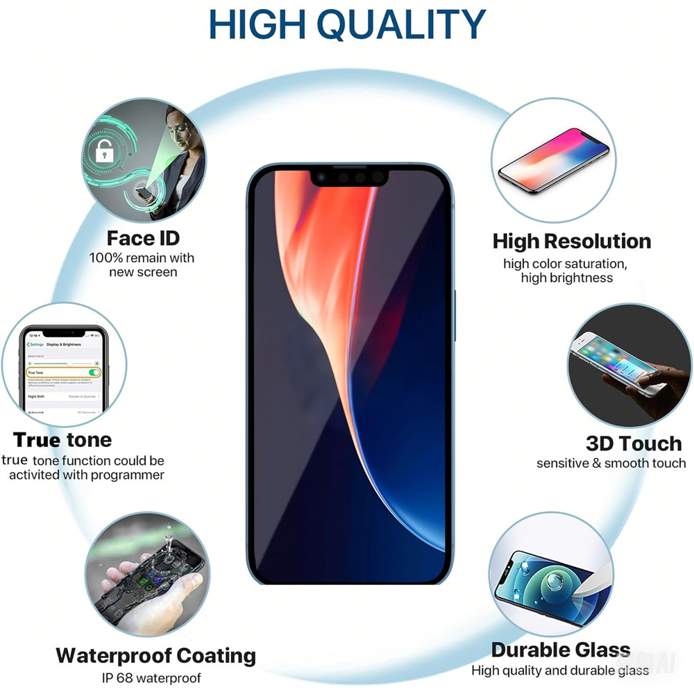 Screen Replacement For iPhone 14 Pro Max LCD COF FHD Display Digitizer+Tools Kit