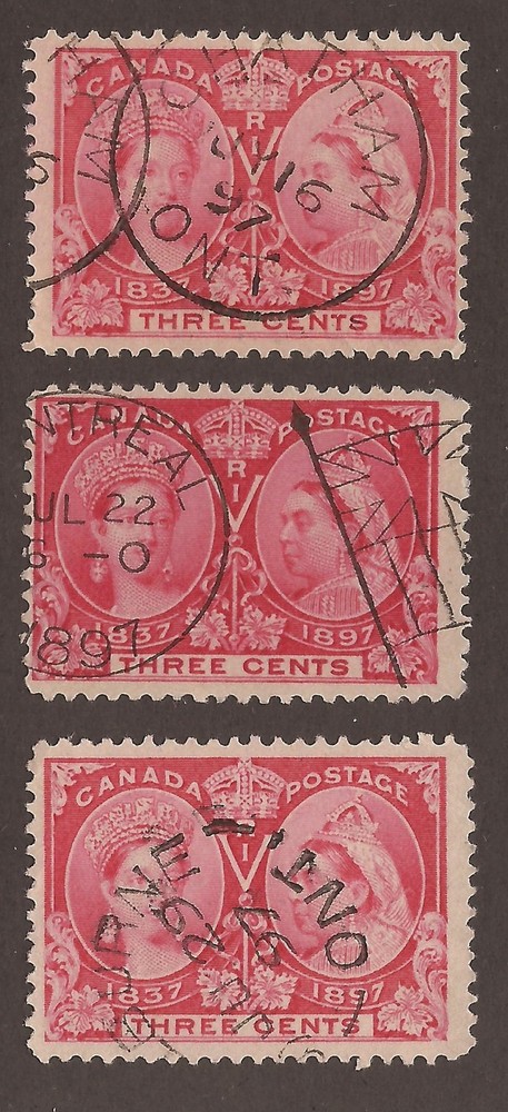 CANADA #53 USED SET X 3 COPIES CDS CANCELS
