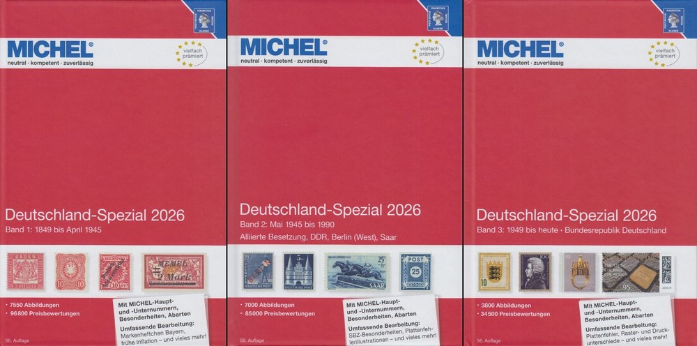 Michel Germany Special 2026 Volumes 1 + 2 - 3 in Set, 56. edition