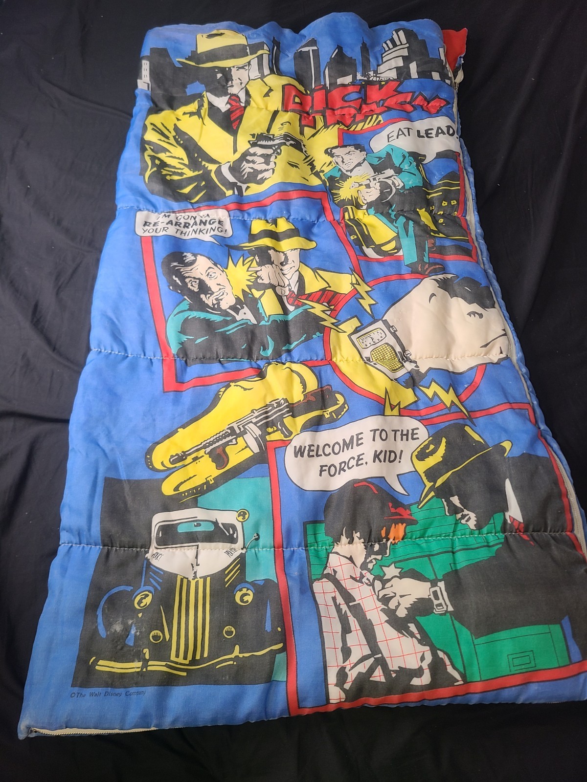 Vintage Disney 90's Made In USA Dick Tracy Movie Youth Kids Sleeping Bag 55x29