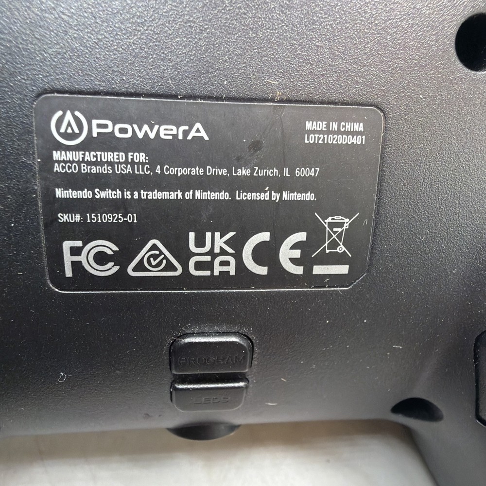 PowerA Wired Controller for Nintendo Switch - Matte Black - USED NO CABLE