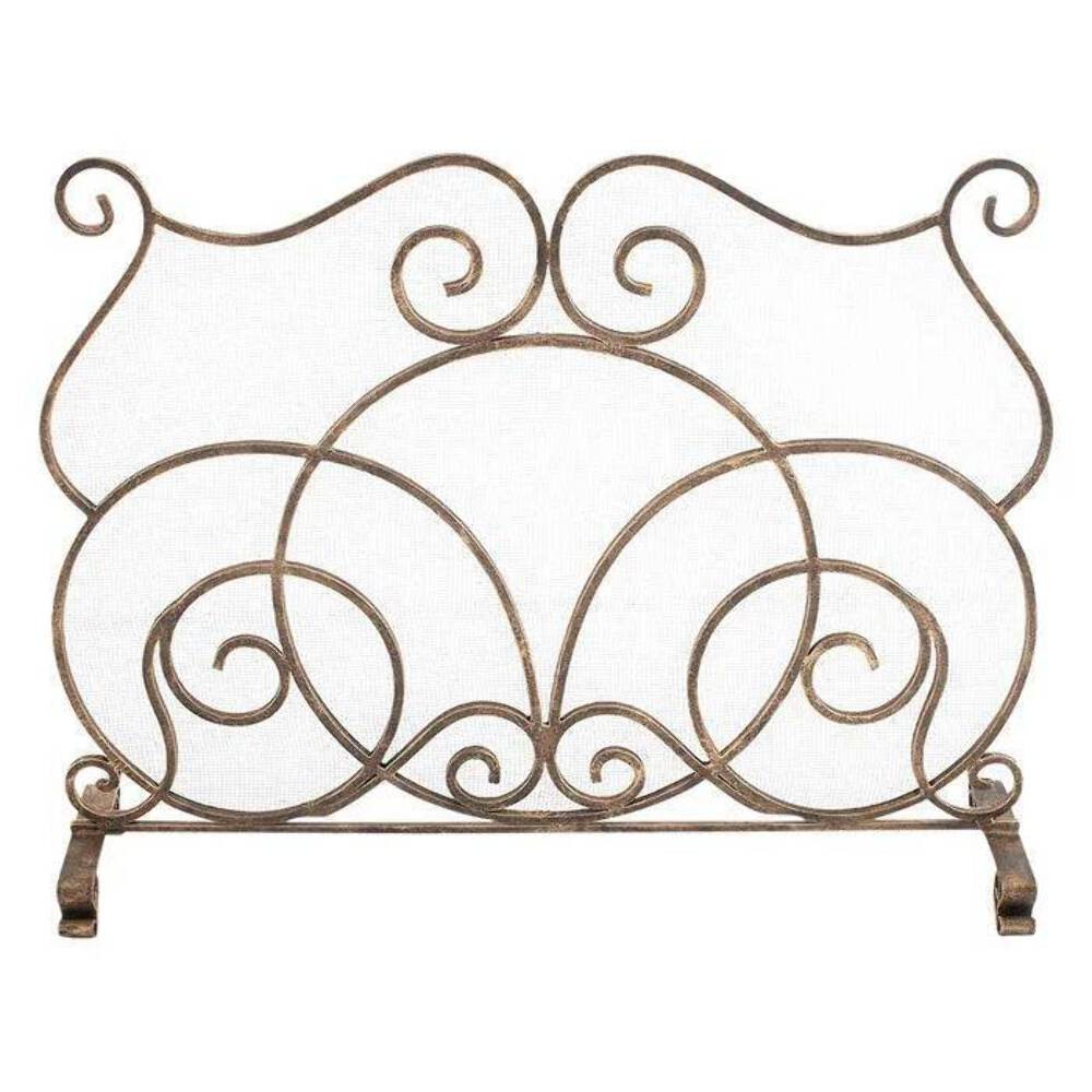 Fireplace Screen in Light Burnished Gold