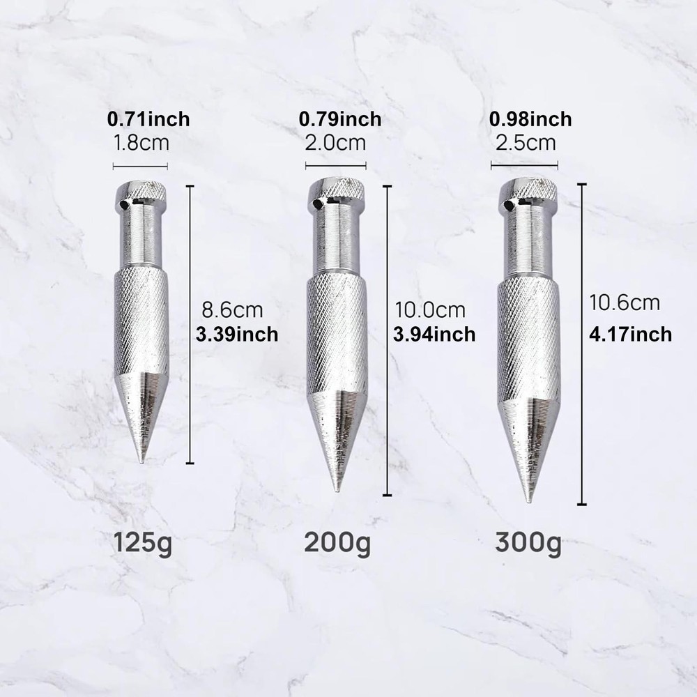 3x Plumb Bob Portable with 5M String for Carpentry Wall Alignment Ceiling