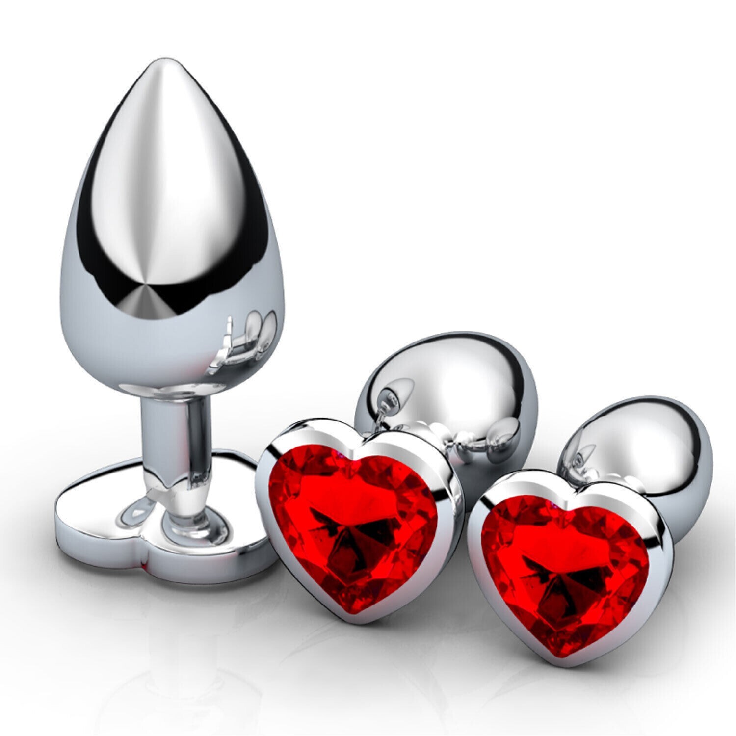 Metal Anal Butt Plug STAINLESS S/M/L Set Sex Toy For Women Men Couple Jewel