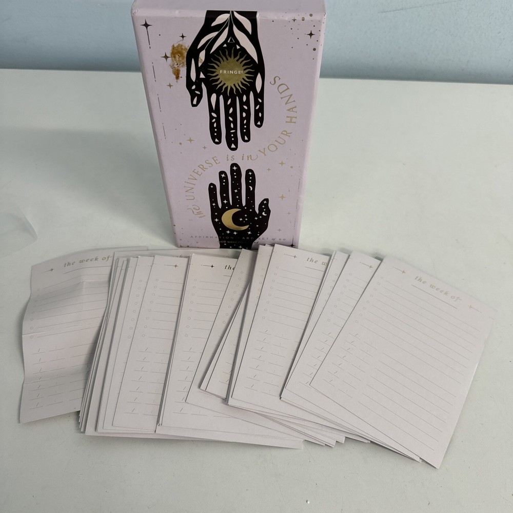 Affirmation Card Set (Missing Wood Block Stand (READ/ issues) 60 Count Notecards