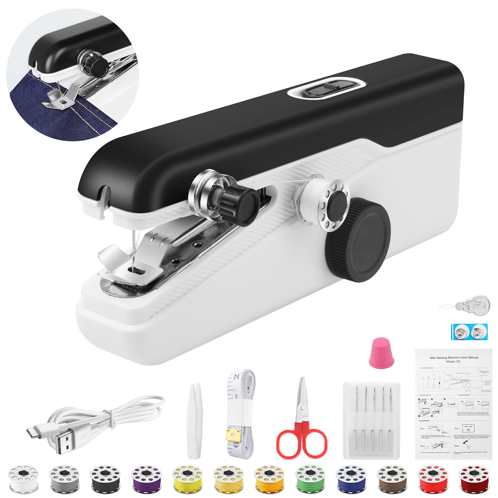 Home Travel Mini Portable Smart Electric Tailor Stitch Hand-held Sewing Machine
