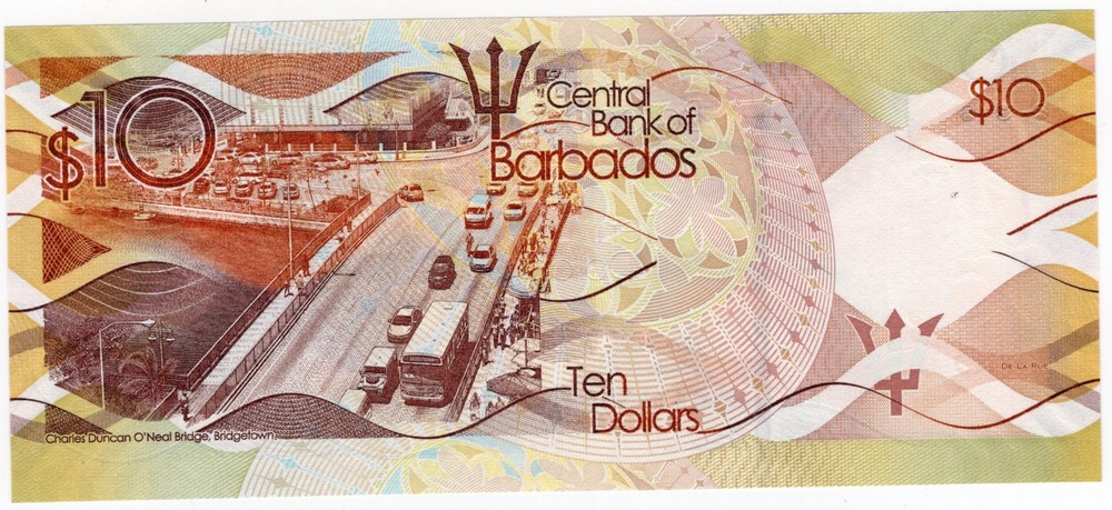 BARBADOS P-75c 10 Dollars 2018 UNC