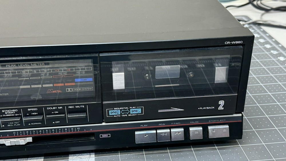 Fisher CR-W860 Stereo Double Cassette Deck UNTESTED DUE NOT HAVING SUITABLE AMP