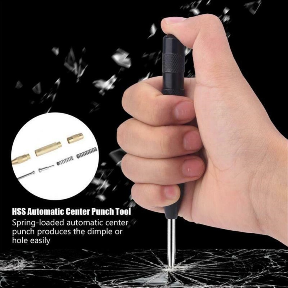 4PCS Automatic Center Punch Strike Spring Loaded Marking Starting Hole Tool Set