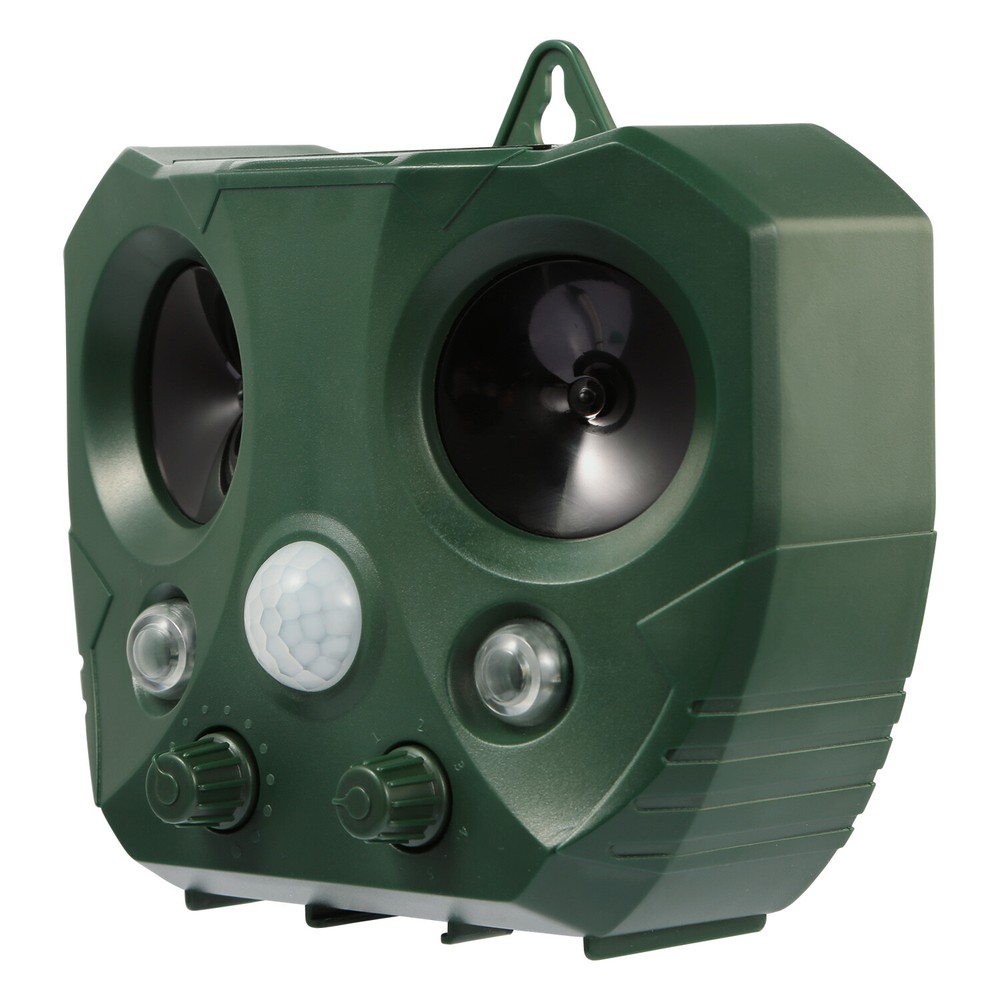 2Pack Solar 360°Ultrasonic Animal Repeller with Motion Sensor &Flashing Light