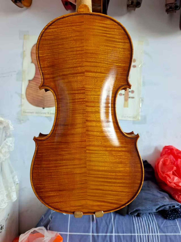 4/4 Violin Solid Flamed maple back spruce top hand Made nice sound