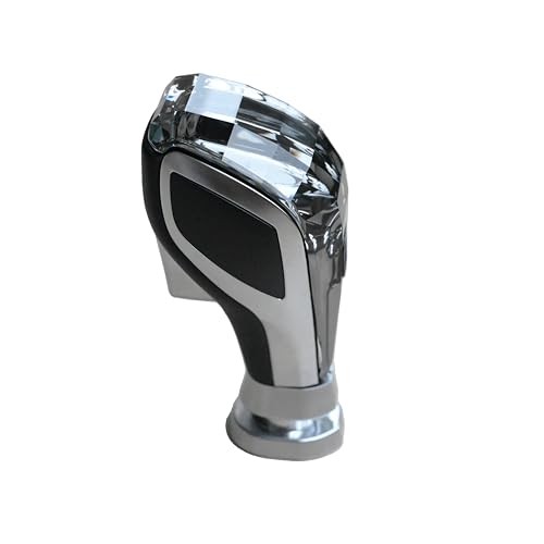 Crystalautomotive-Gear-Shift-knobs, Black and Silver, Push Button Operation,