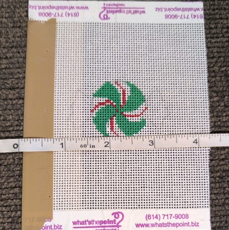 Needlepoint Canvas Peppermint Candy 4.25"X5.5"