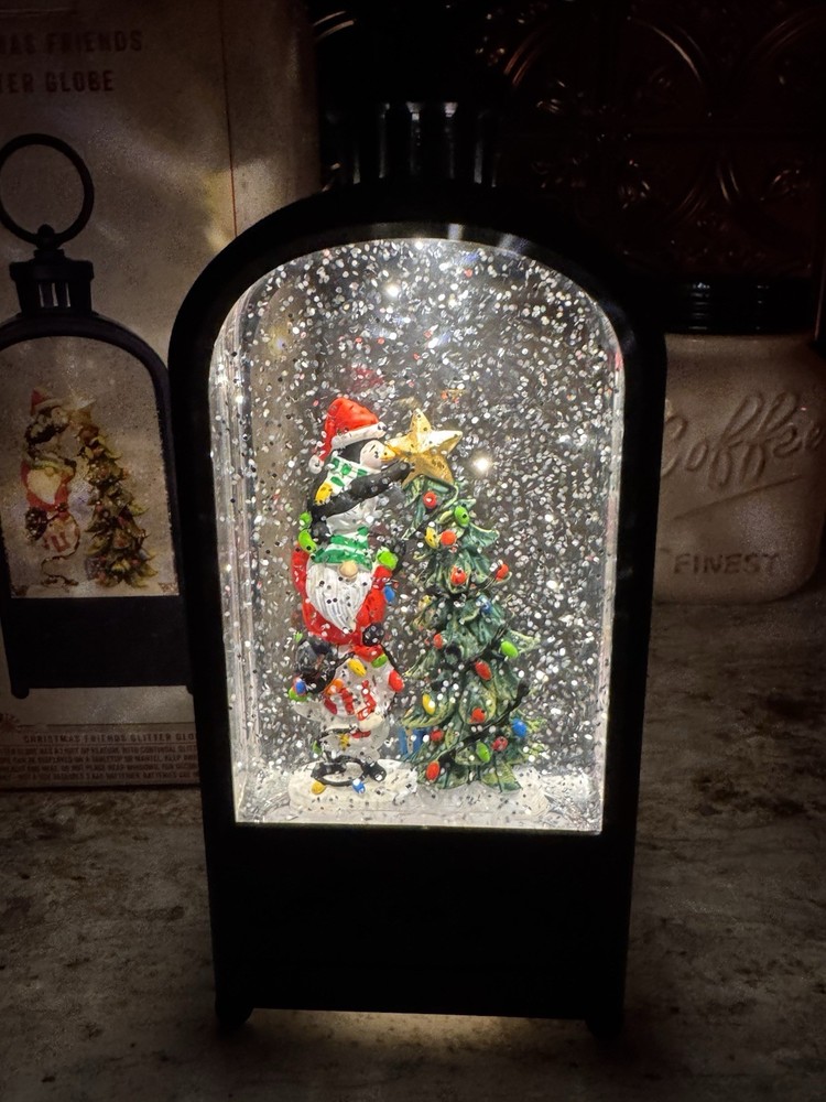 Christmas Friends Glitter Globe Cracker Barrel