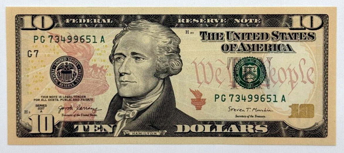 NEW Uncirculated TEN Dollar Bills SERIES 2017A $10 Sequential Notes Lot of 20