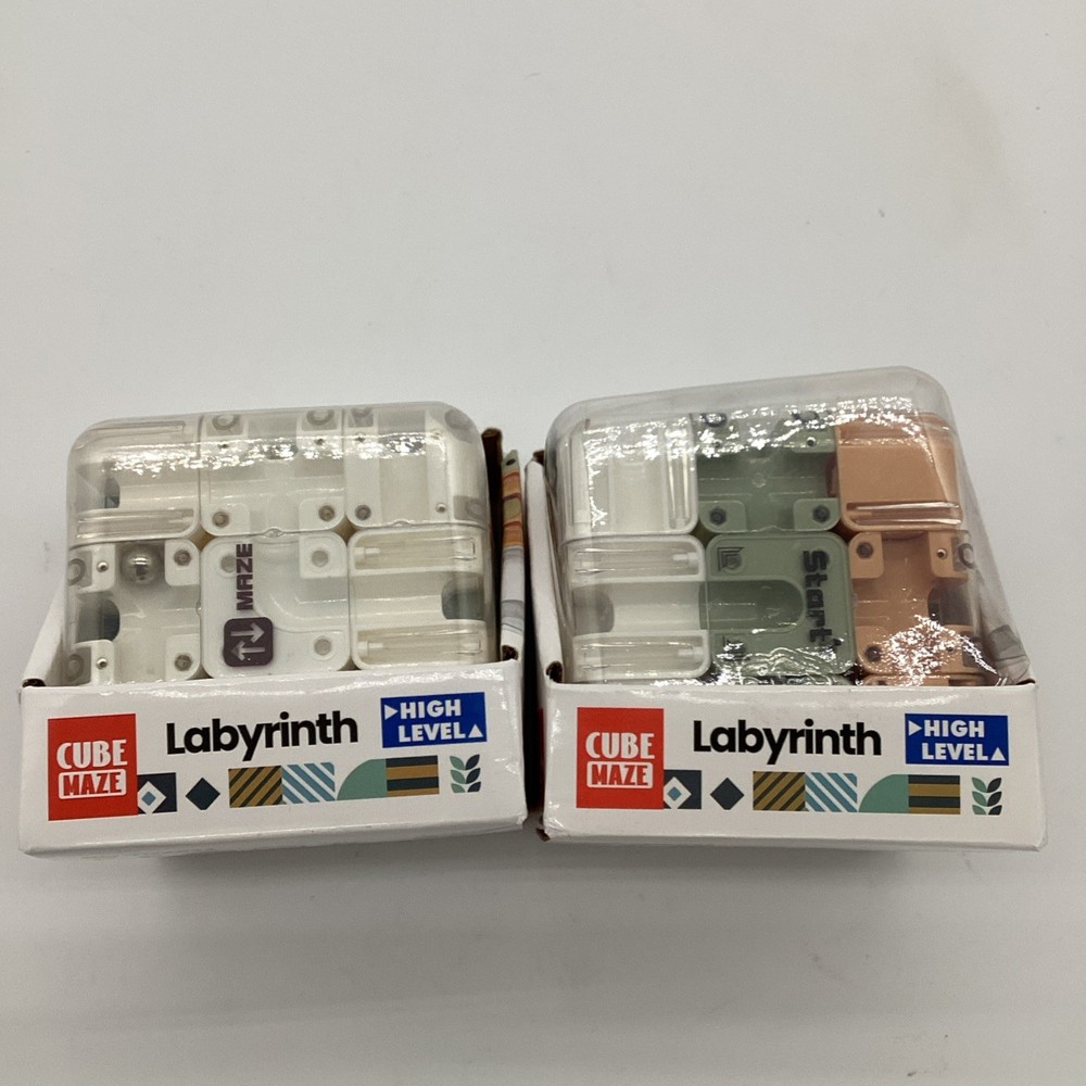 (2) Labyrinth 3D Puzzles Maze Cube Brain Teaser Toy,High-Difficulty Puzzle NIP