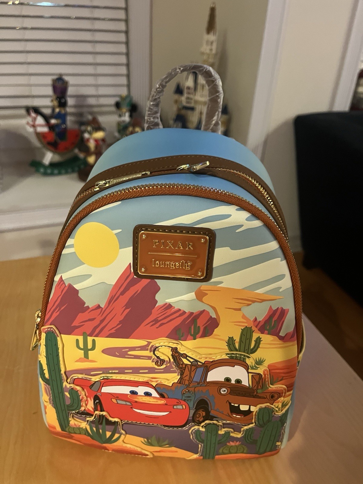 Loungefly Disney Pixar Cars Lightning McQueen and Mater Desert Mini Backpack NEW