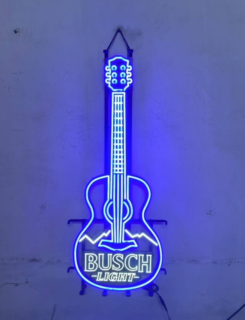 BUSCH LIGHT GUITAR LED BEER BAR SIGN MAN CAVE GARAGE DECOR LIGHT NEW LARGE 40'