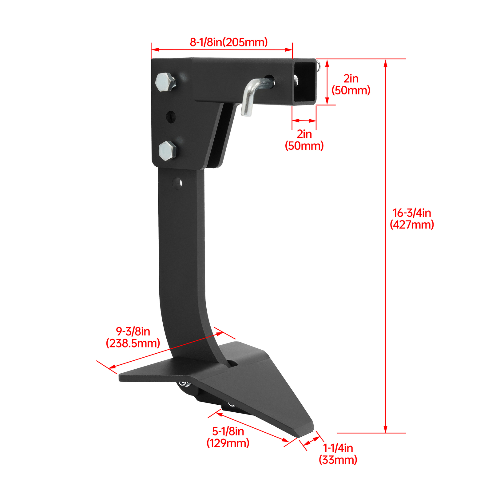 17" For 2" Receiver Adapter Tractor Hitch Lawn Mounted Ripper Middle Buster Plow