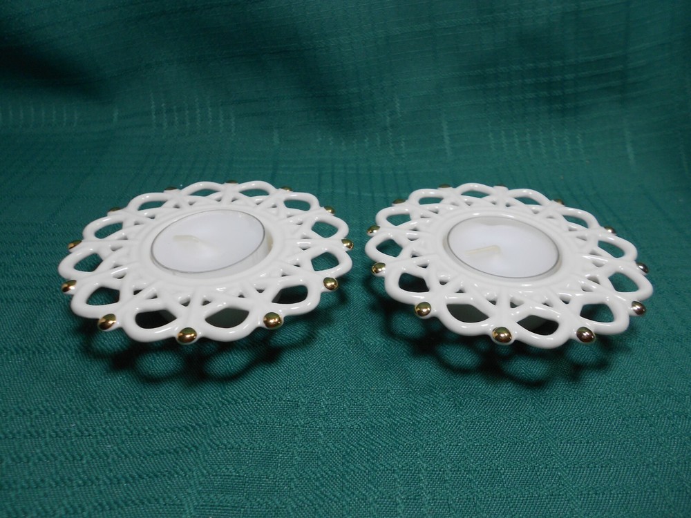 Lenox 2 Tealight Holders Snow Lights Shimmer