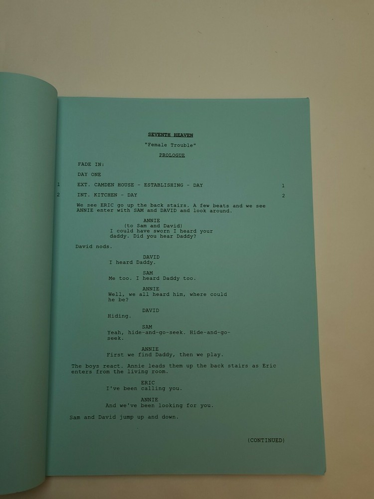 7TH HEAVEN / Sue Tenney 2002 TV Script, Beverley Mitchell "A Cry for Help"