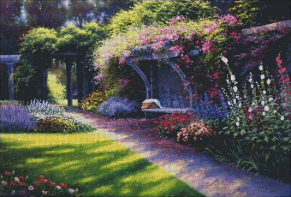 Chart Needlework Crafts DIY - Counted Cross Stitch Patterns - White Picnic