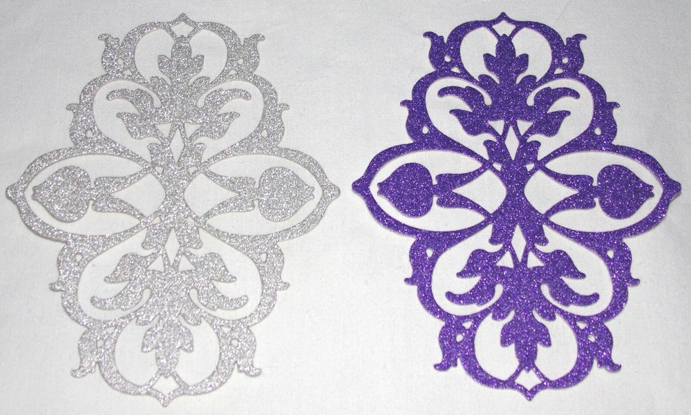 Assorted Die Cuts Purple Silver Cardstock Frames & background fill ins