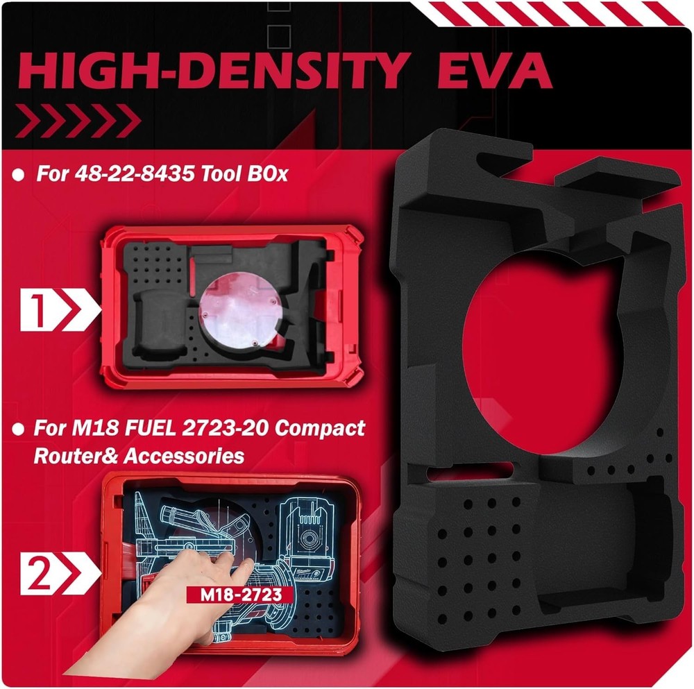 Portable Router Storage Foam Insert with Accessory Slots - Easy Installation