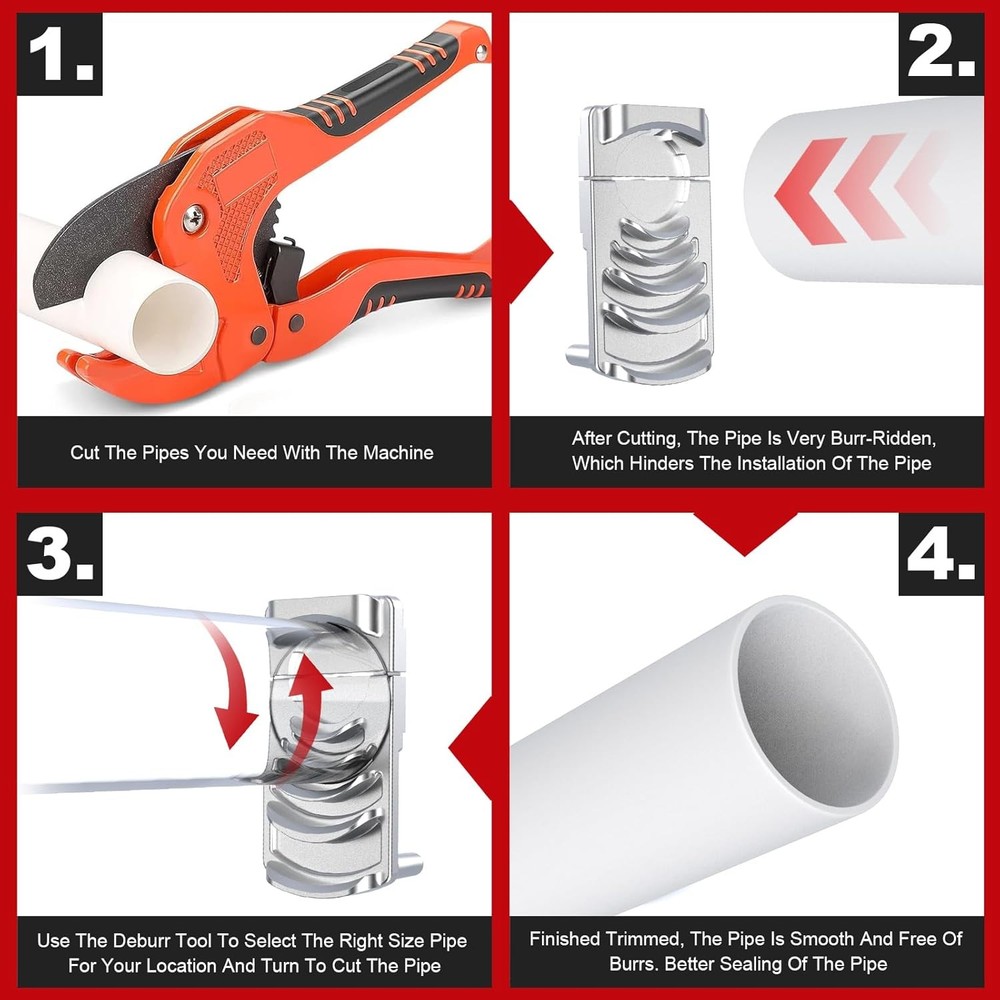 Deburring Tool for PVC Pipe, Plumbing Tools, Professional Plastic Pipe Deburring