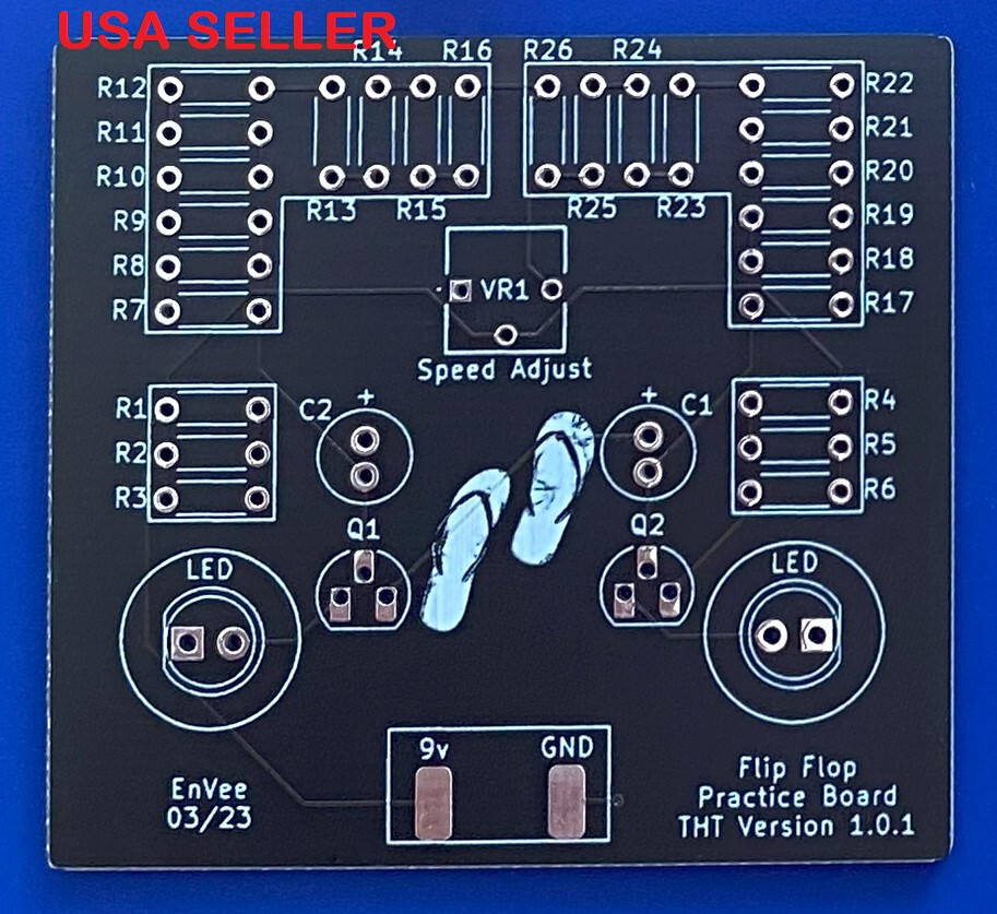 THT Electronics Soldering Practice Circuit Board Kit - Flip Flop Circuit