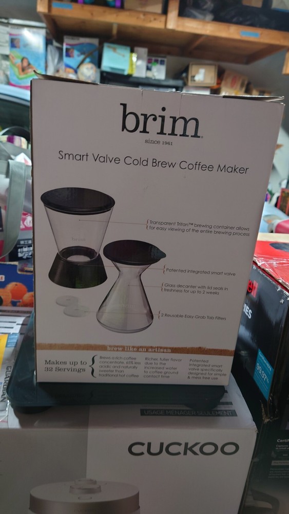 brim 50016 Smart Valve Cold Brew Coffee Maker 829486500169