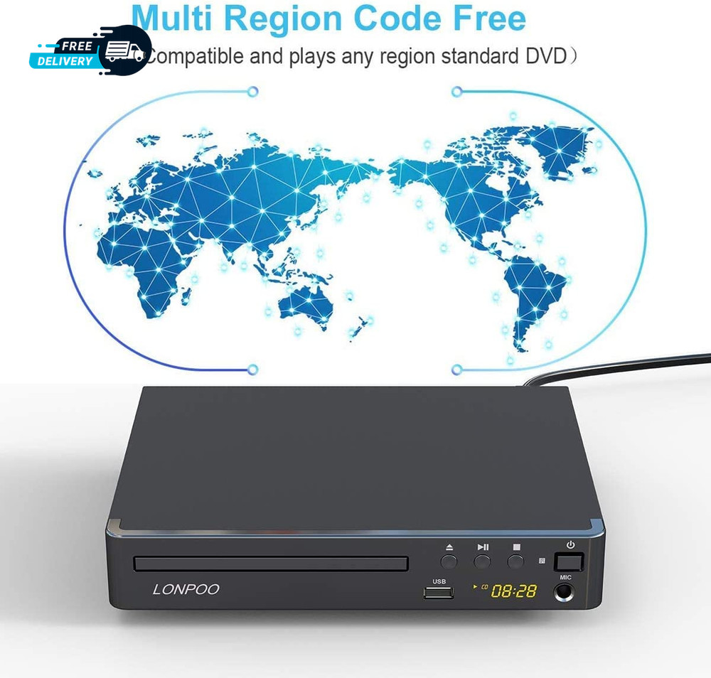 LP-099 Multi Region Code Zone Free PAL/NTSC HD DVD Player CD Player with HDMI