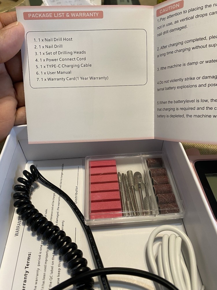 Pink Electric Nail Drill Portable Machine